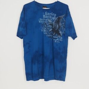 Harley Davidson Graphic TShirt Men's XXL Eagle Y2K Style USA Las Vegas Tie Dye
